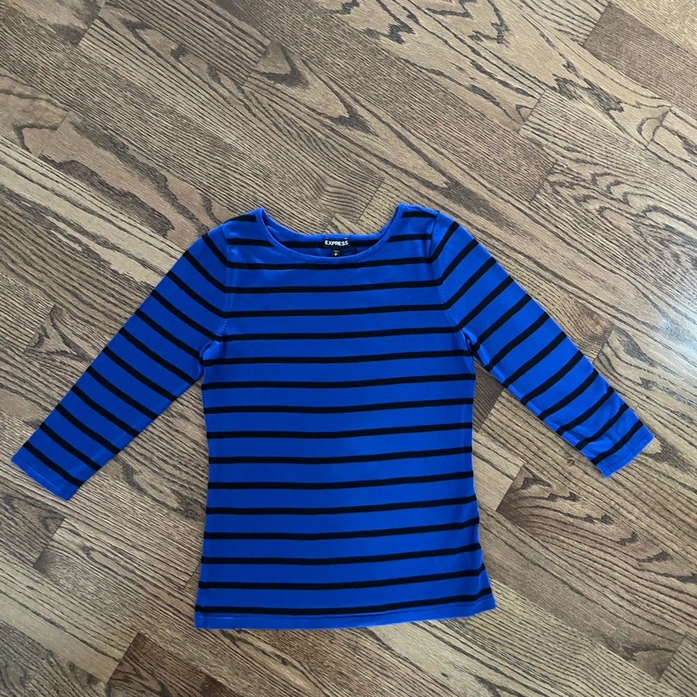 EXPRESS BLUE AND BLACK STRIPED SWEATER